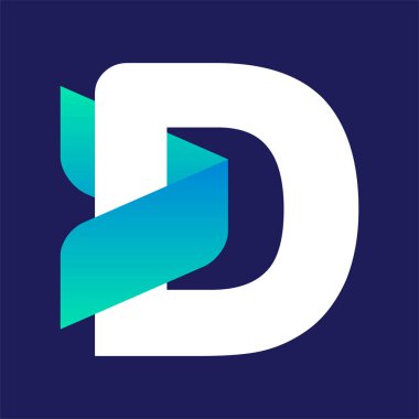 D Harfi Ok Yaratıcı Logo Sembolü