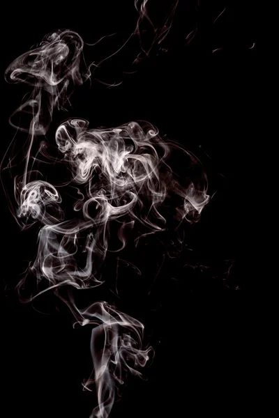 White smoke on black background — Stock Photo, Image