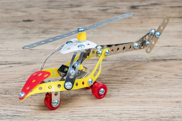 The toy metal helicopter