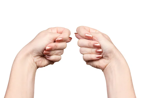 Χειρονομία θηλυκό χέρια σύκα — Φωτογραφία Αρχείου
