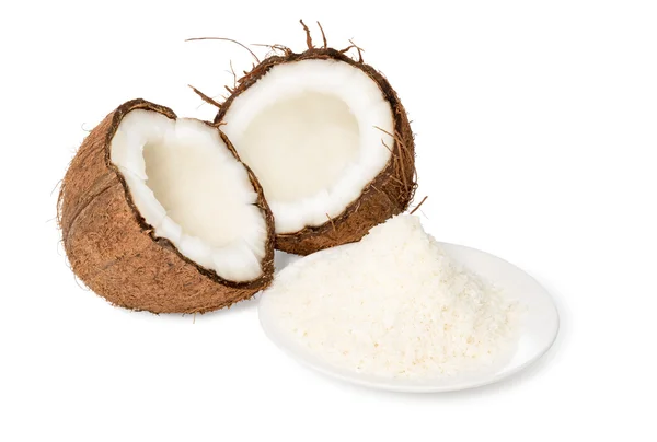 Twee kokosnoot helft — Stockfoto