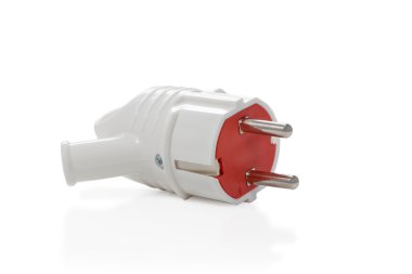 Beyaz-kırmızı elektrik fişi