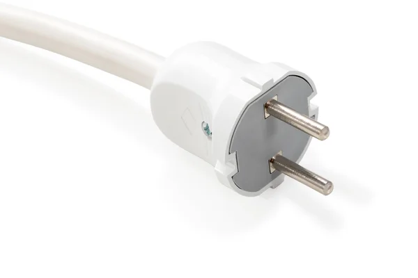 White electric plug with cable — Stock Photo, Image