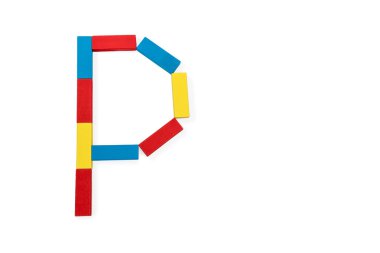 P harfi ahşap blokları katlanmış