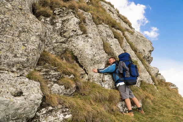 Concept of man love the mountains — Stock Photo, Image