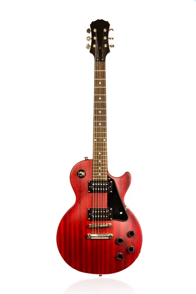 Beautiful black and red sunburst electric guitar — Stock Photo, Image