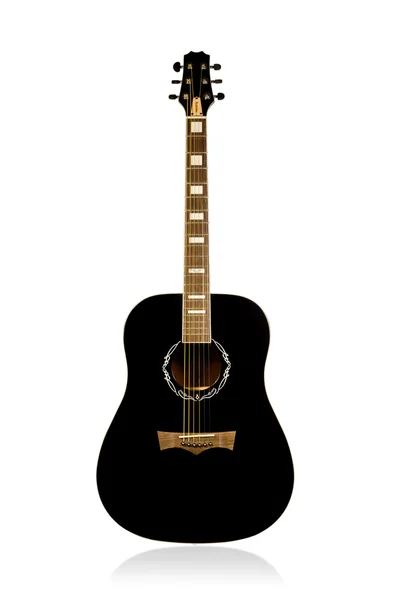 Classical acoustic black guitar — Stock Photo, Image