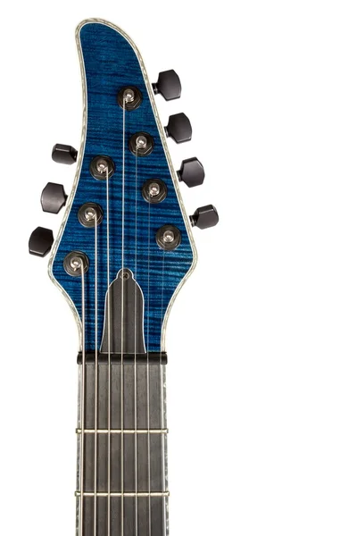 Primo piano testa chitarra blu — Foto Stock