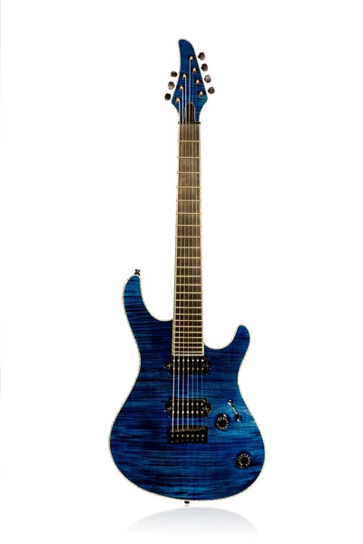 Gyönyörű kék elektromos gitár — Stock Fotó
