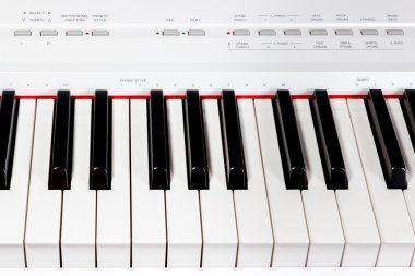 dijital beyaz piyano synthesizer tuşları
