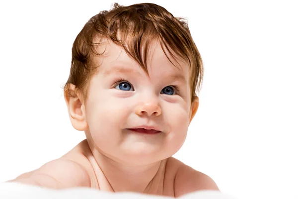 Little baby look out and creeps — Stock Photo, Image