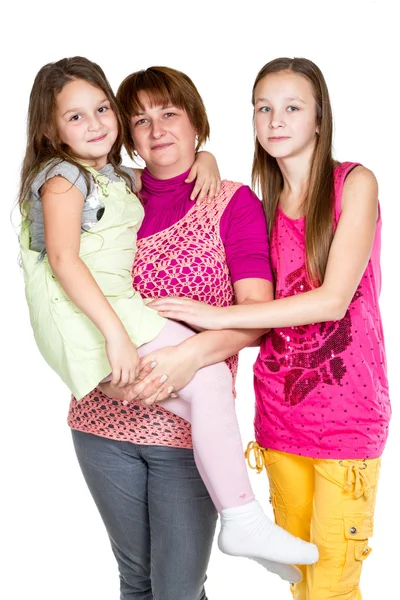 Happy mother and two daughters — Stock Photo, Image