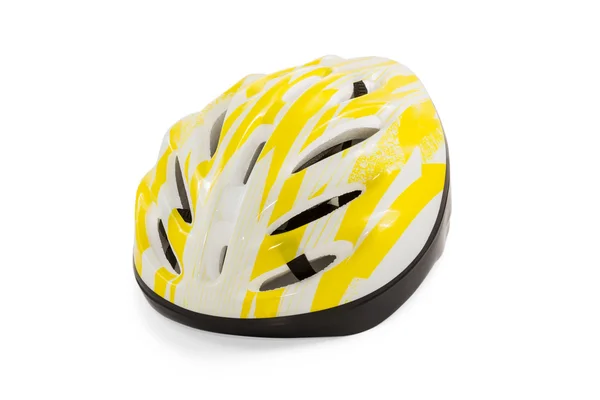 Yellow bicycle helmet — Stock Photo, Image