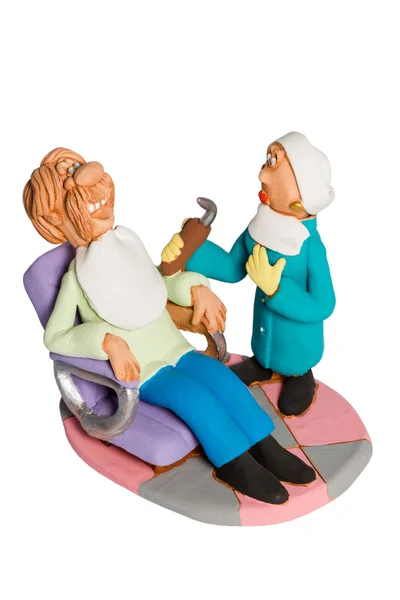 Statuette dentist and patient — Stock Photo, Image