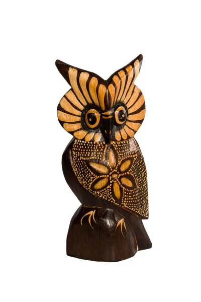 Ornement hibou sculpture en bois — Photo