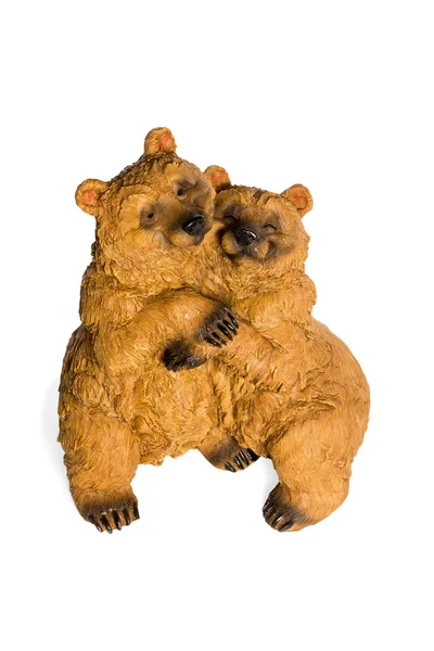 Statuette of a loving couple bears — Stock Photo, Image