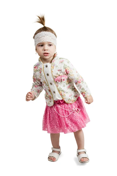 Portrait of a little girl dancing — Stock Photo, Image