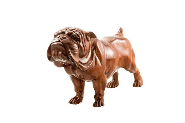 Houten standbeeld van de hond — Stockfoto