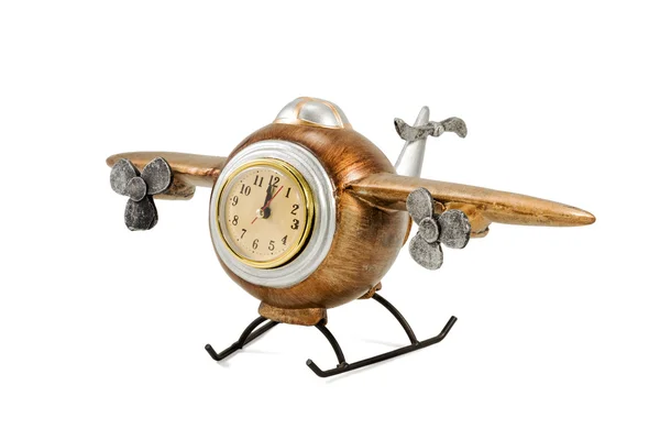 Dekoratives Flugzeug mit Uhr — Stockfoto