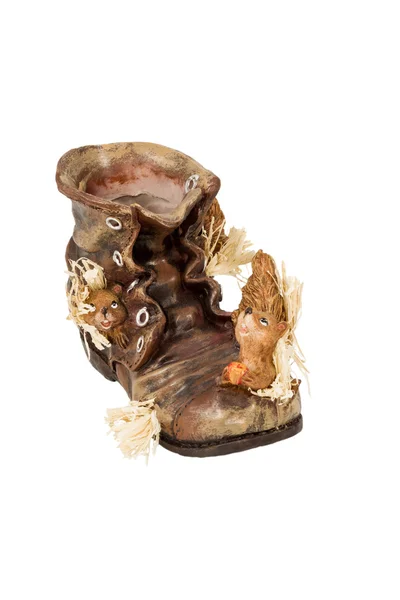 Zapatos de olla vacíos con ardilla — Foto de Stock