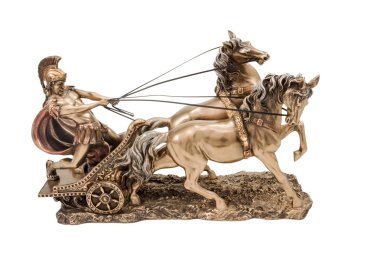 Greek warrior on chariot clipart