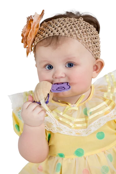 Little baby chews toy — Stock Photo, Image