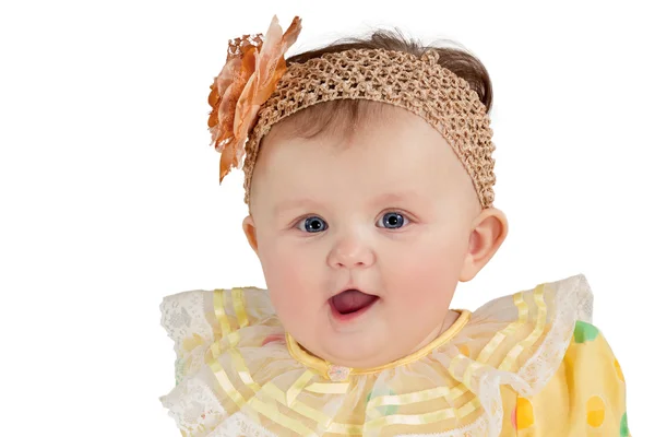 Retrato de una niña feliz con un parche —  Fotos de Stock