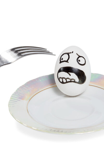 Egg scared fork