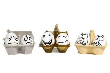 Eggs with faces funny and evil clipart