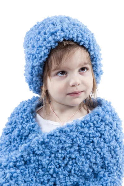 Portrait of little girl in winter hat — Stock Photo, Image