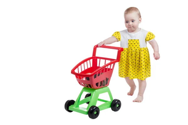 Niña en tienda de mascotas — Foto de Stock