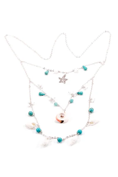 Necklace handmade with seashells — Stock Photo, Image