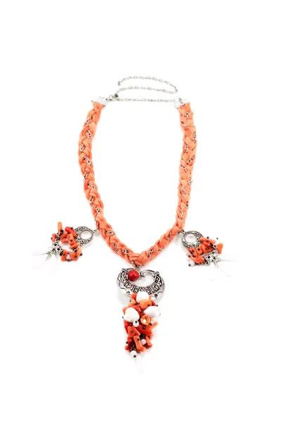 Orange necklace handmade — Stock Photo, Image