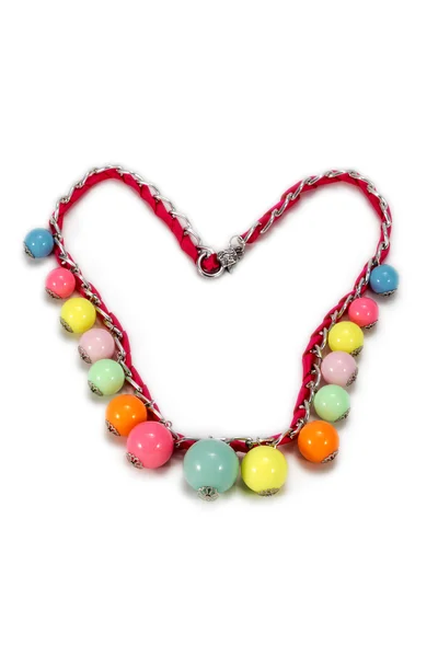 Handgemachte Halskette mit bunten Perlen — Stockfoto