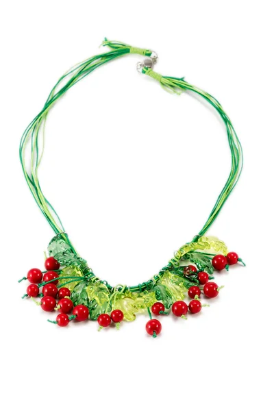 Necklace with berries and leafs — Stock Photo, Image