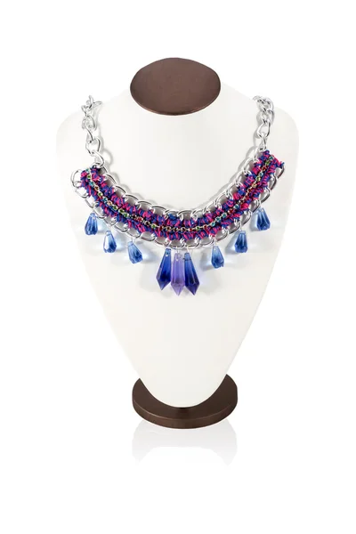 Beautiful necklace handmade on manikene — Stock Photo, Image