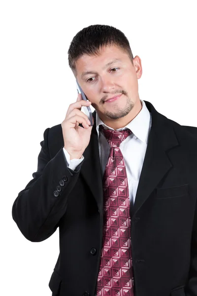 Бизнесмен разговаривает по телефону — стоковое фото