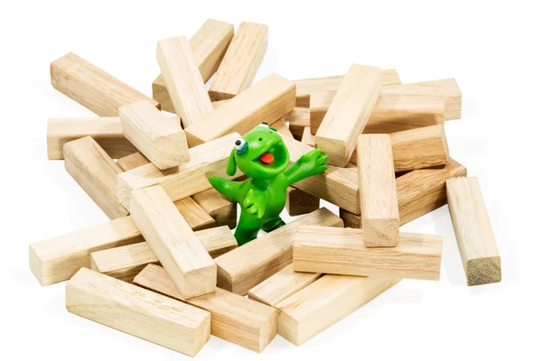 Good green plasticine monster — Stock Photo, Image