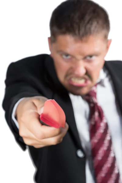 Businessman attacking with a knife — Stock Photo, Image