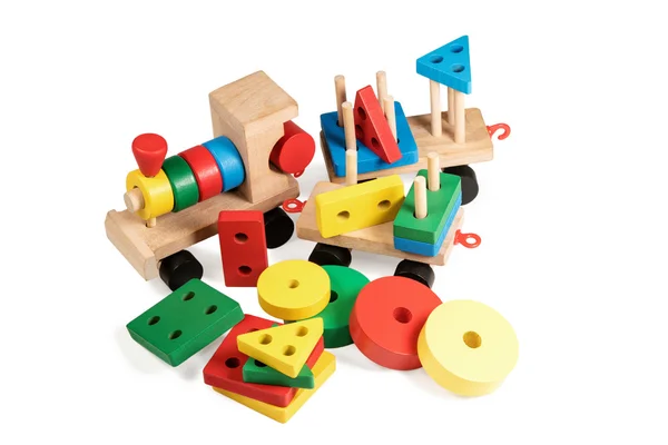 Children wooden train parsed — Stock Photo, Image