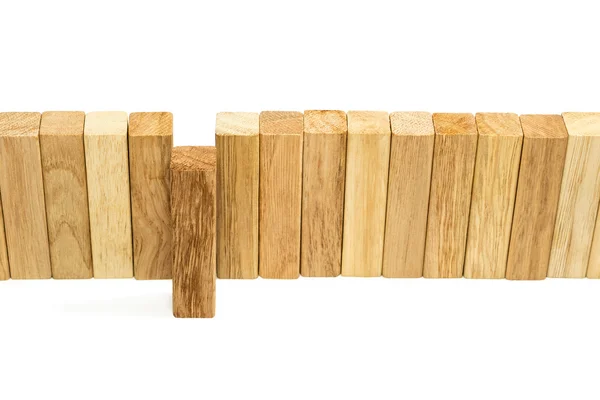 Row wooden blocks standing — Stock Photo, Image