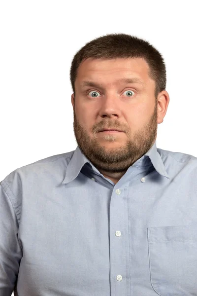 Portrait of a surprised bearded man — Stock Photo, Image