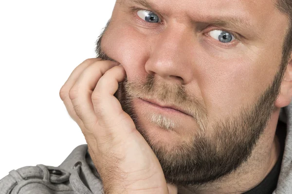 Portrait of a serious bearded man — Stock Photo, Image