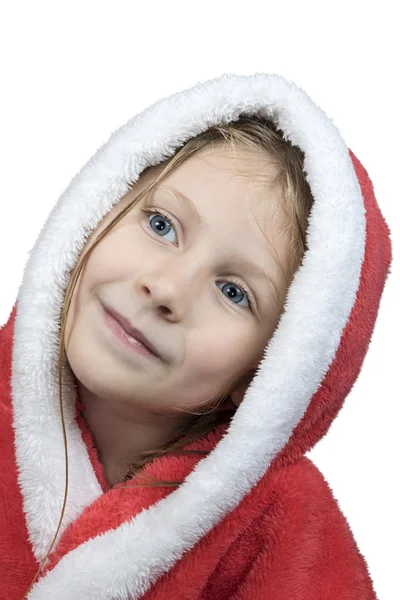 Portrait of girl in a bathrobe — Stock Photo, Image