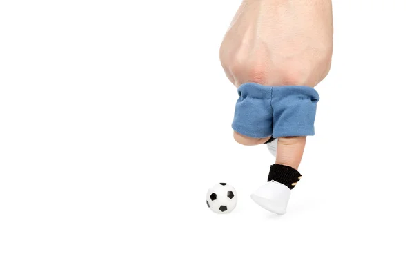 Imitacja piłki nożnej palcami — Zdjęcie stockowe