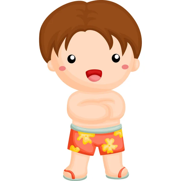 Boy wearing a swim pants — Stock Vector