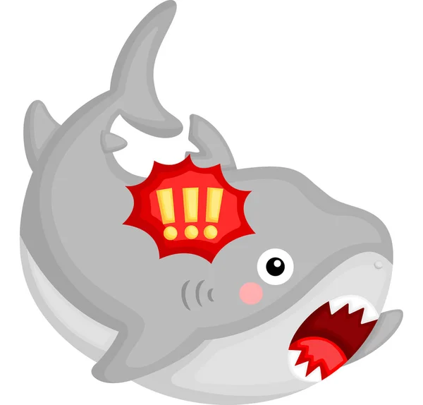 Vector Cute Shark Expression — Stock Vector