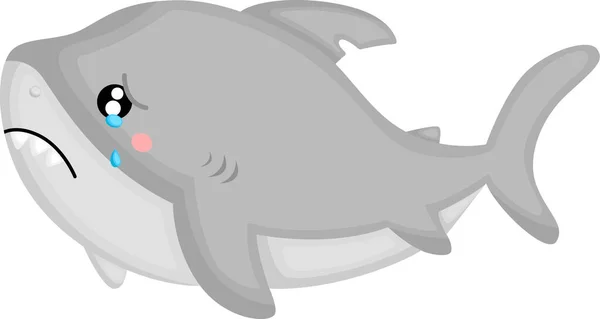 Vector Cute Shark Expression — Stock Vector