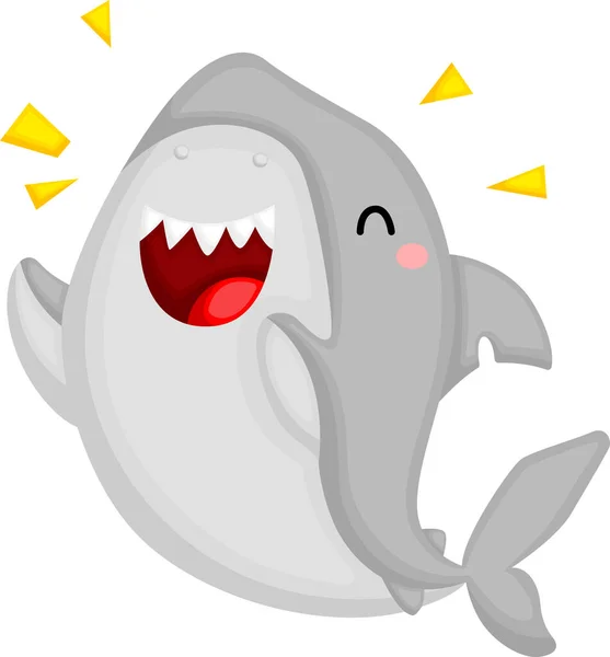 Vector Cute Shark Expression — Stock Vector