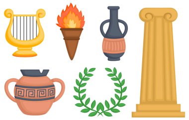 Yunan Nesne ve Çömlekçiliğinin bir vektörü 